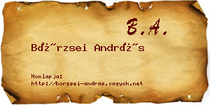 Börzsei András névjegykártya