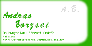 andras borzsei business card